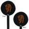 Cabin Black Plastic 5.5" Stir Stick - Double Sided - Round - Front & Back