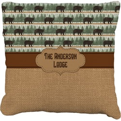Cabin Faux-Linen Throw Pillow 18" (Personalized)