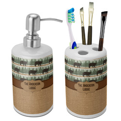 Cabin Ceramic Bathroom Accessories Set (Personalized)