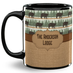 Cabin 11 Oz Coffee Mug - Black (Personalized)