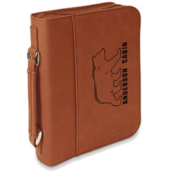 Cabin Leatherette Bible Cover with Handle & Zipper - Large - Double Sided (Personalized)