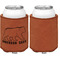 Cabin Cognac Leatherette Can Sleeve - Single Sided Front and Back