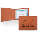 Cabin Leatherette Certificate Holder - Front (Personalized)