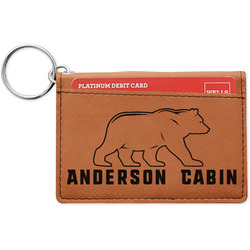 Cabin Leatherette Keychain ID Holder - Single Sided (Personalized)