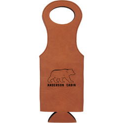 Cabin Leatherette Wine Tote - Single Sided (Personalized)