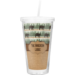 Cabin Double Wall Tumbler with Straw (Personalized)