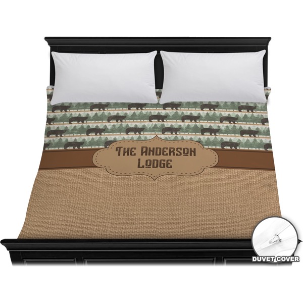 Custom Cabin Duvet Cover - King (Personalized)