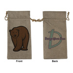 Cabin Large Burlap Gift Bag - Front & Back (Personalized)