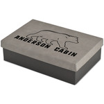 Cabin Large Gift Box w/ Engraved Leather Lid (Personalized)