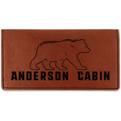 Cabin Leatherette Checkbook Holder - Single Sided (Personalized)