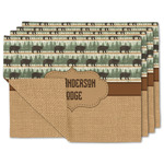 Cabin Double-Sided Linen Placemat - Set of 4 w/ Name or Text