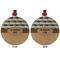 Cabin Metal Ball Ornament - Front and Back