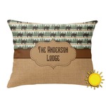 Cabin Outdoor Throw Pillow (Rectangular) (Personalized)