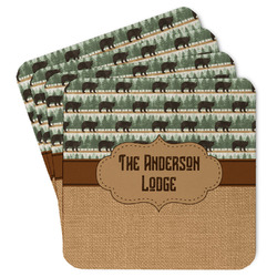 Cabin Paper Coasters w/ Name or Text