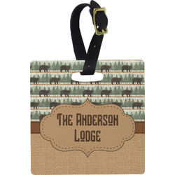 Cabin Plastic Luggage Tag - Square w/ Name or Text