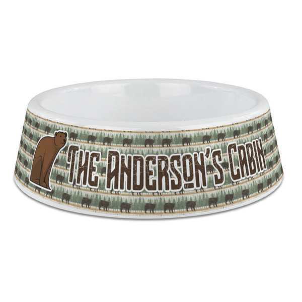 Custom Cabin Plastic Dog Bowl - Large (Personalized)