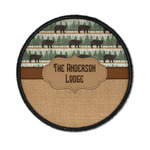 Cabin Iron On Round Patch w/ Name or Text