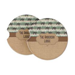 Cabin Sandstone Car Coasters - Set of 2 (Personalized)