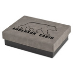 Cabin Small Gift Box w/ Engraved Leather Lid (Personalized)