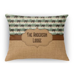 Cabin Rectangular Throw Pillow Case - 12"x18" (Personalized)