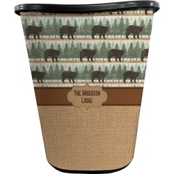 Cabin Waste Basket - Double Sided (Black) (Personalized)