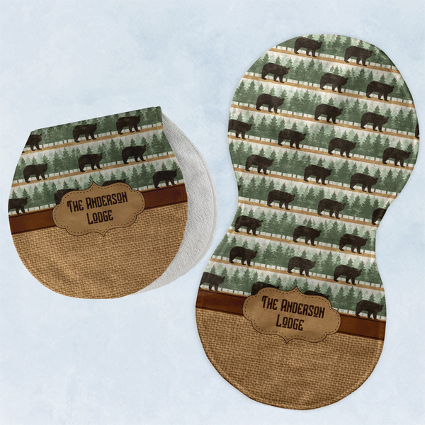 Custom Cabin Burp Pads - Velour - Set of 2 w/ Name or Text