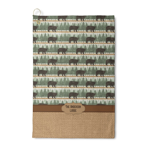 Custom Cabin Waffle Weave Golf Towel (Personalized)