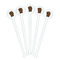 Cabin White Plastic 7" Stir Stick - Round - Fan View