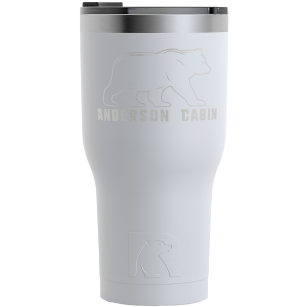 Custom Cabin RTIC Tumbler - White - Engraved Front (Personalized)