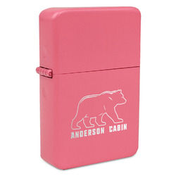 Cabin Windproof Lighter - Pink - Single Sided & Lid Engraved (Personalized)