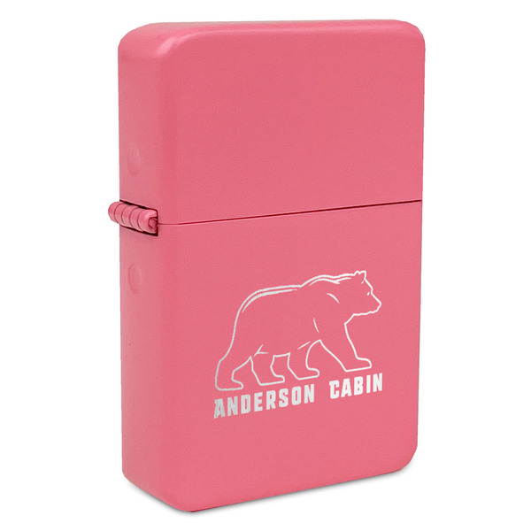 Custom Cabin Windproof Lighter - Pink - Double Sided & Lid Engraved (Personalized)