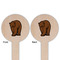 Cabin Wooden 6" Food Pick - Round - Double Sided - Front & Back