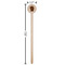 Cabin Wooden 7.5" Stir Stick - Round - Dimensions