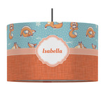 Foxy Yoga 12" Drum Pendant Lamp - Fabric (Personalized)