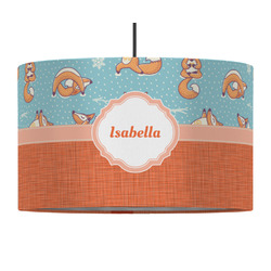 Foxy Yoga 12" Drum Pendant Lamp - Fabric (Personalized)