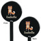 Foxy Yoga Black Plastic 5.5" Stir Stick - Double Sided - Round - Front & Back