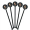 Foxy Yoga Black Plastic 5.5" Stir Stick - Round - Fan View