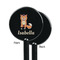 Foxy Yoga Black Plastic 5.5" Stir Stick - Single Sided - Round - Front & Back