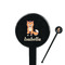 Foxy Yoga Black Plastic 7" Stir Stick - Round - Closeup