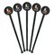 Foxy Yoga Black Plastic 7" Stir Stick - Round - Fan View