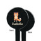 Foxy Yoga Black Plastic 7" Stir Stick - Single Sided - Round - Front & Back