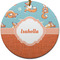 Foxy Yoga Ceramic Flat Ornament - Circle (Front)