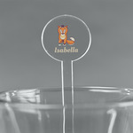 Foxy Yoga 7" Round Plastic Stir Sticks - Clear (Personalized)