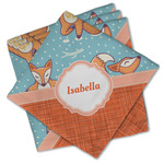 Foxy Yoga Cloth Cocktail Napkins - Set of 4 w/ Name or Text