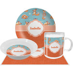 Foxy Yoga Dinner Set - Single 4 Pc Setting w/ Name or Text