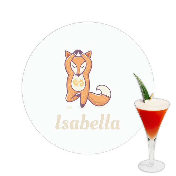 Custom Foxy Yoga Printed Drink Topper -  2.5" (Personalized)