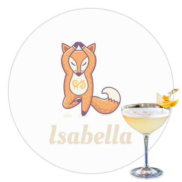 Custom Foxy Yoga Printed Drink Topper - 3.5" (Personalized)