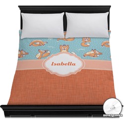 Foxy Yoga Duvet Cover - Full / Queen (Personalized)