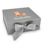 Foxy Yoga Gift Box with Magnetic Lid - Silver (Personalized)