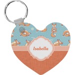 Foxy Yoga Heart Plastic Keychain w/ Name or Text